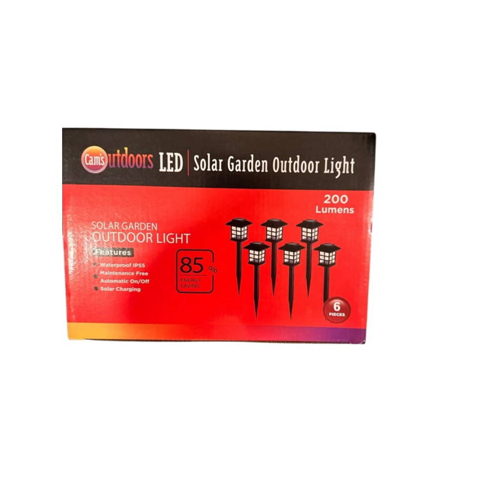 Cam's outdoors Black LED Solar Garden Lanterns 6-Pack